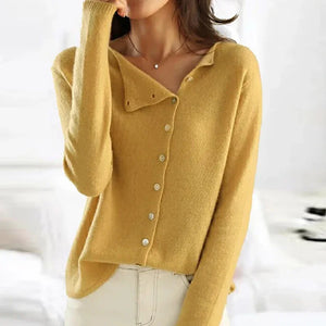 Damen Pullover Mit Knopfleiste Im Eleganten Design