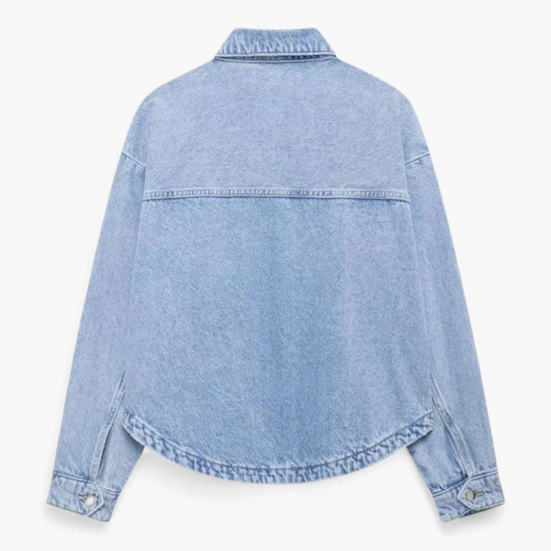Damen Denimjacke Mit Leichtem Design