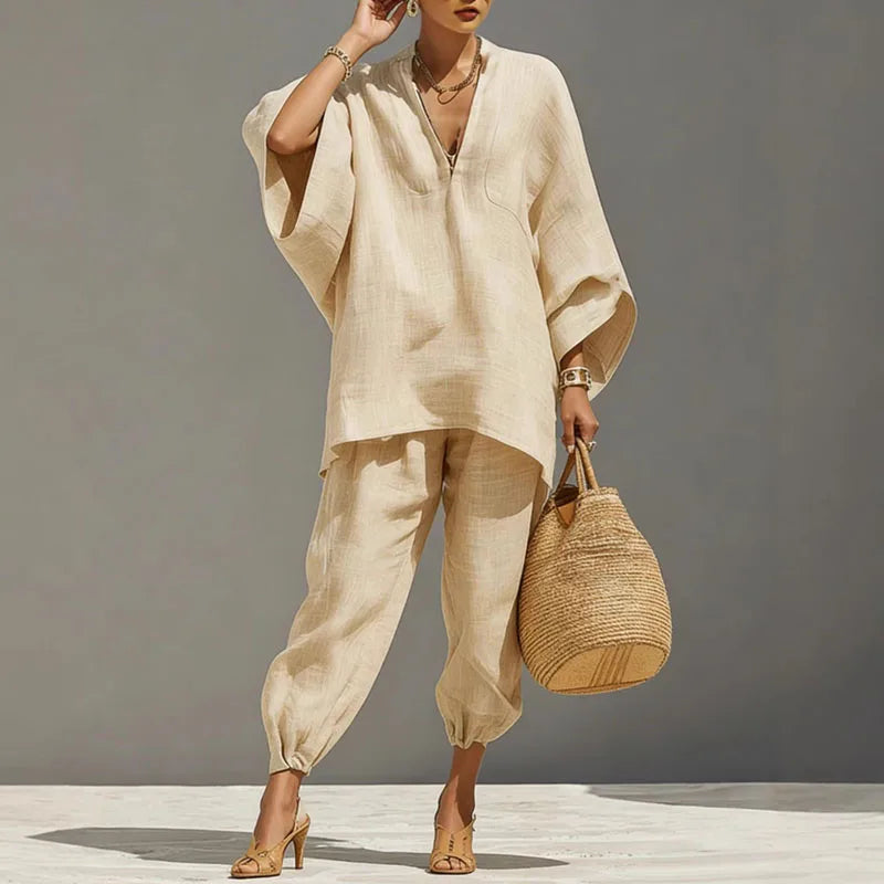 Damen Zweiteiler Weit Geschnitten Im Boho Stil