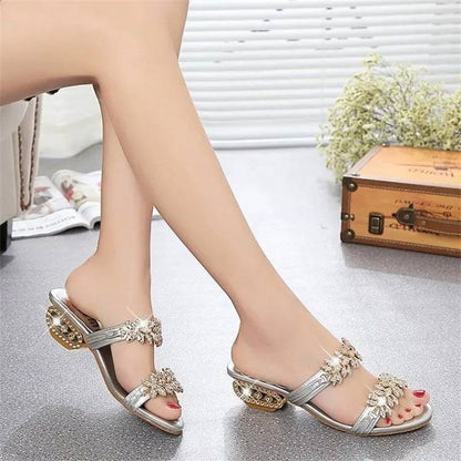 Elegante Damen Sandalen mit Strassdetails für Alltag und Freizeit