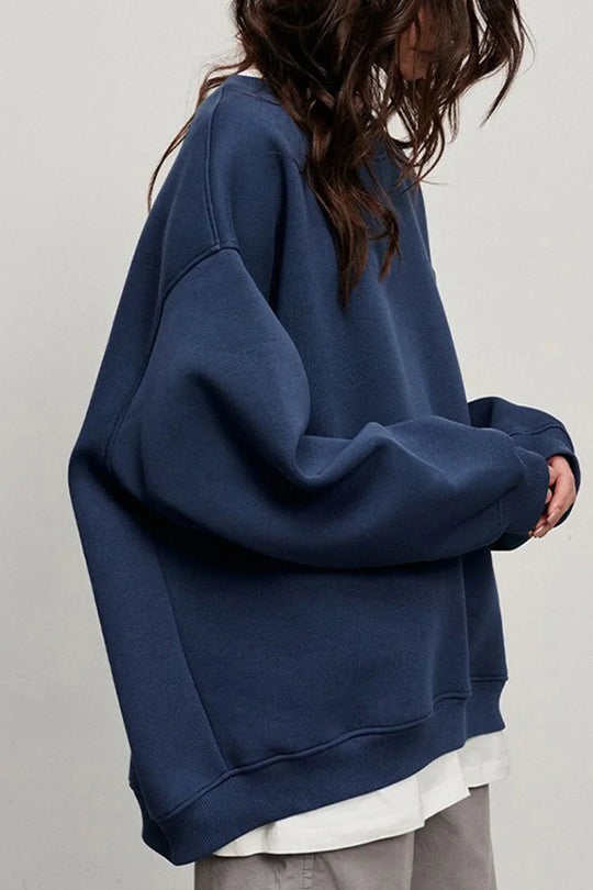 Damen Oversize Sweatshirt Mit Rundhalsausschnitt