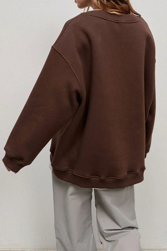 Damen Oversize Sweatshirt Mit Rundhalsausschnitt