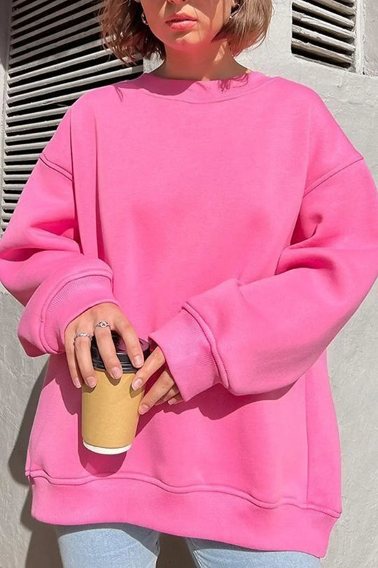 Damen Oversize Sweatshirt Mit Rundhalsausschnitt