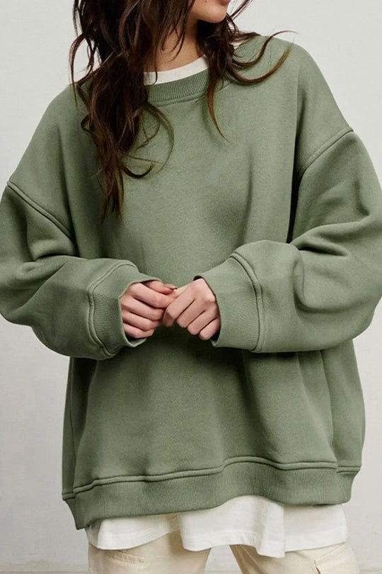 Damen Oversize Sweatshirt Mit Rundhalsausschnitt