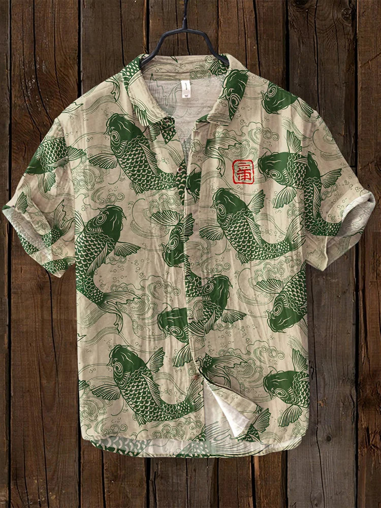 Herren Hemd Mit Vintage Print