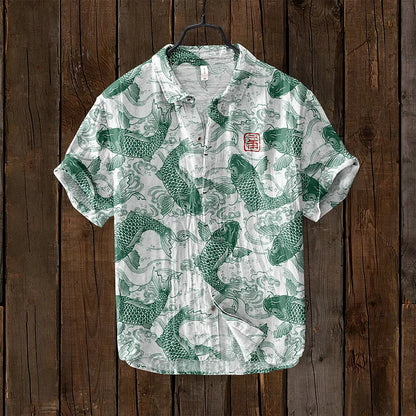 Herren Hemd Mit Vintage Print