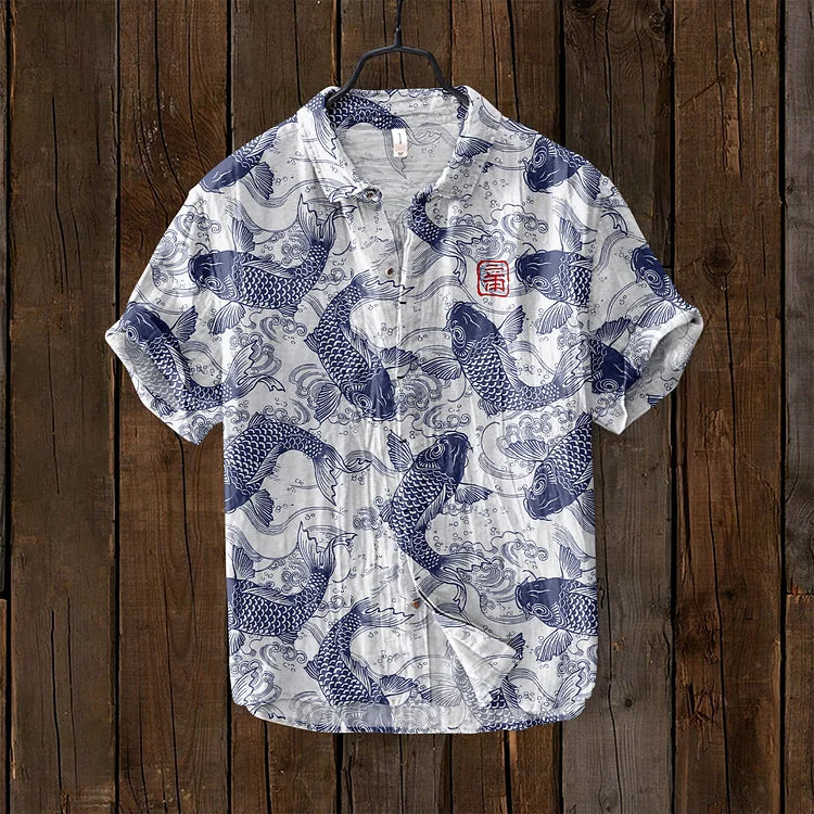 Modisches Herrenhemd mit Vintage Print für Freizeitlooks
