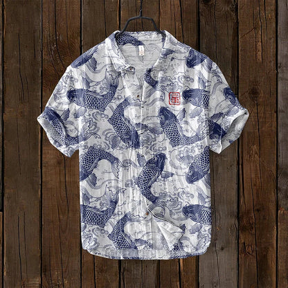 Herren Hemd Mit Vintage Print