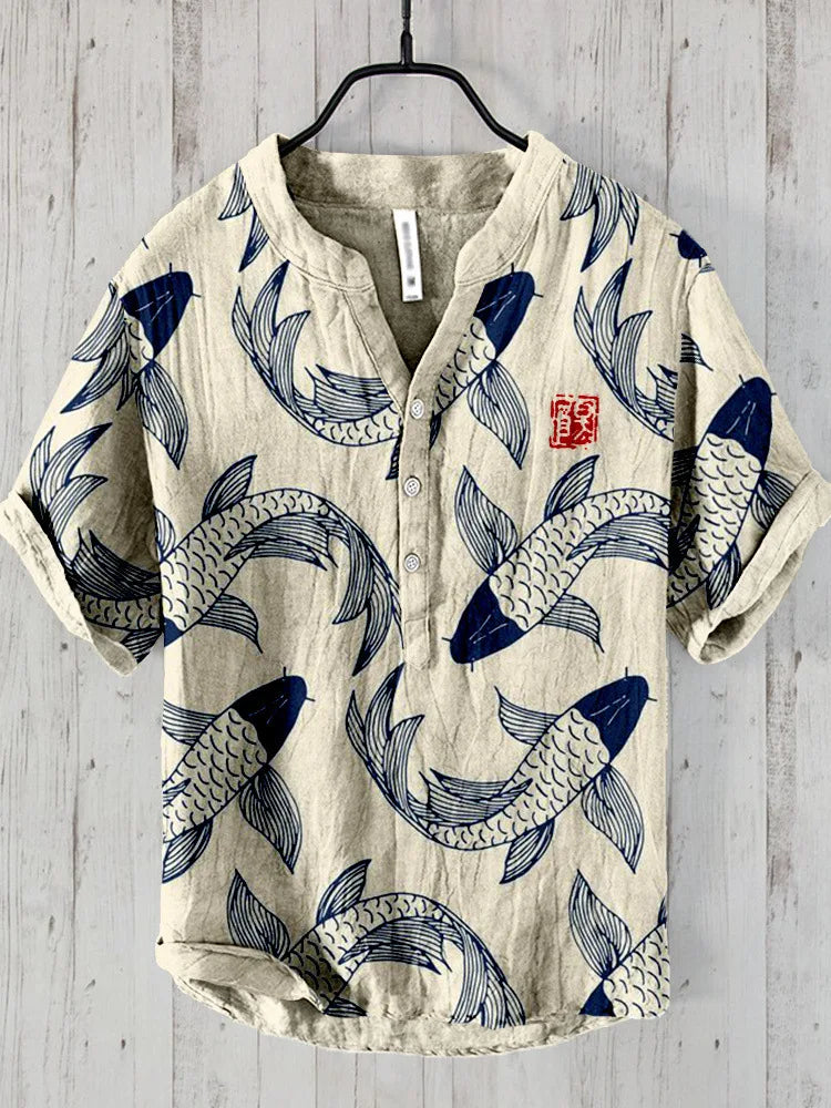 Herren Hemd Mit Vintage Print