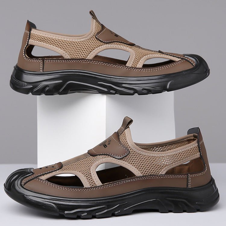 Offene Herren Sandalen mit bequemer Sohle in Detailansicht