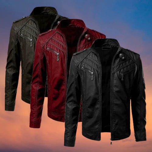 Herren Motorrad Lederjacke Mit Robustem Design