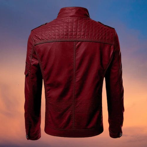 Herren Motorrad Lederjacke Mit Robustem Design