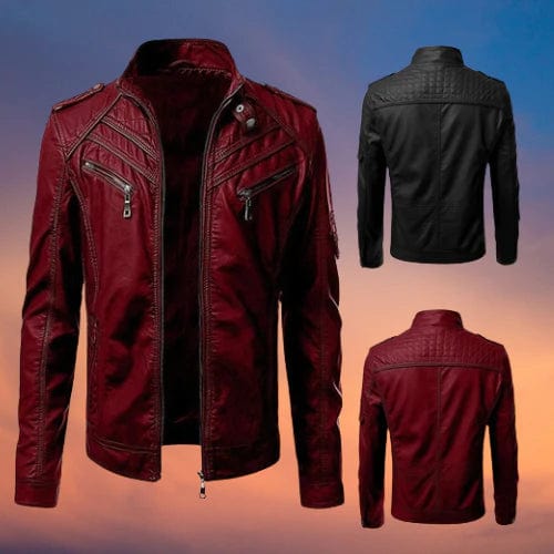 Herren Motorrad Lederjacke Mit Robustem Design