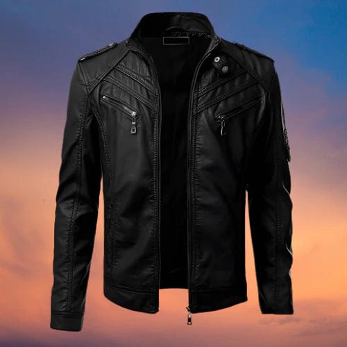 Herren Motorrad Lederjacke Mit Robustem Design