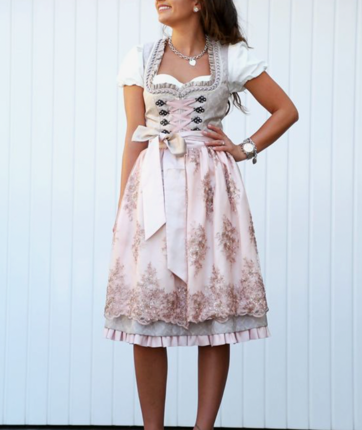 Damen Dirndl Set Mit Schürze Und Bluse