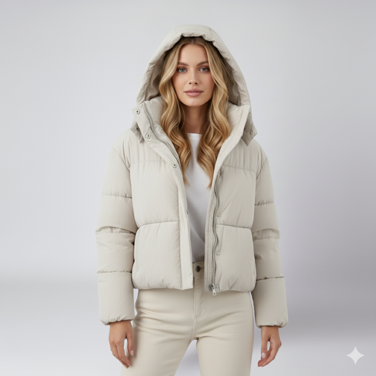 Damen Steppjacke Mit Kapuze Und Modernem Design