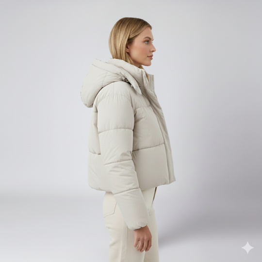 Damen Steppjacke Mit Kapuze Und Modernem Design