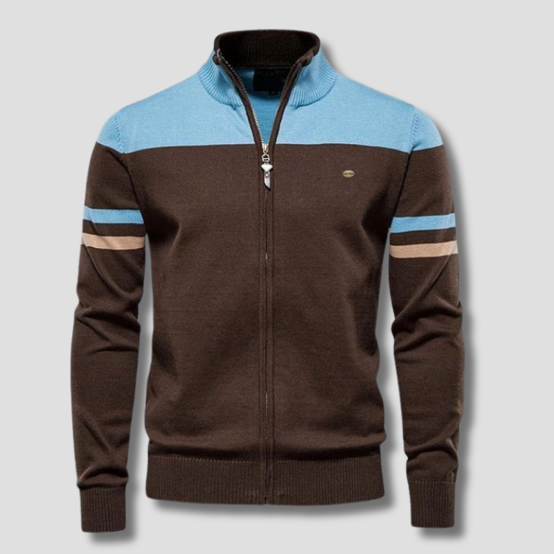 Herren Hoodie Mit Retro Design Und Reißverschluss