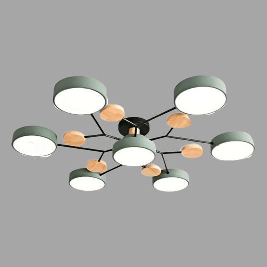 Skandinavische LED-Deckenlampe – Verzweigtes Design in Mattweiß