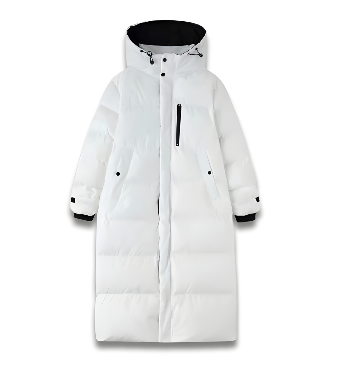 Damen Daunenmantel Mit Winddichtem Design Und Langer Passform