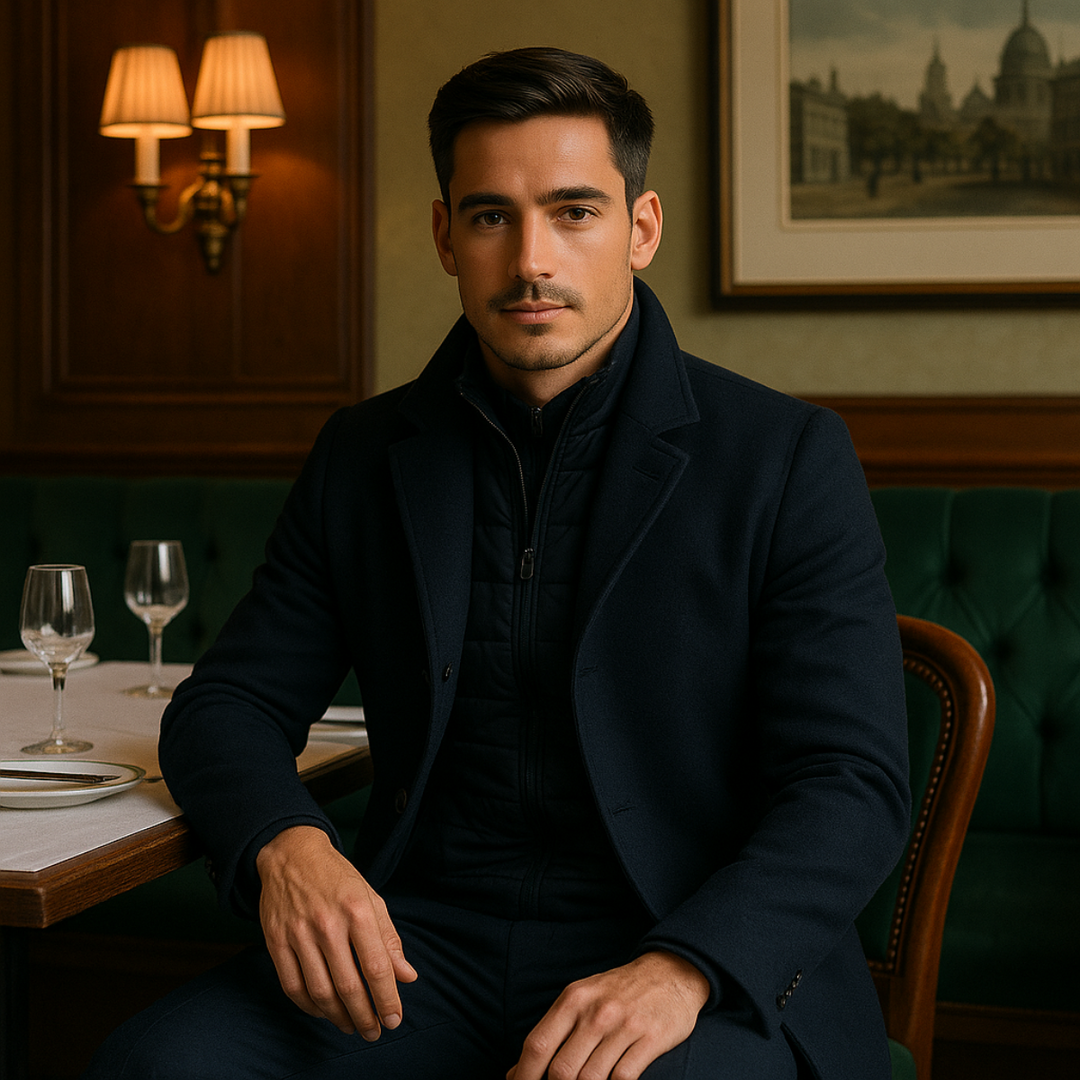 Herren Wollmantel Mit Klassischem Winter Design