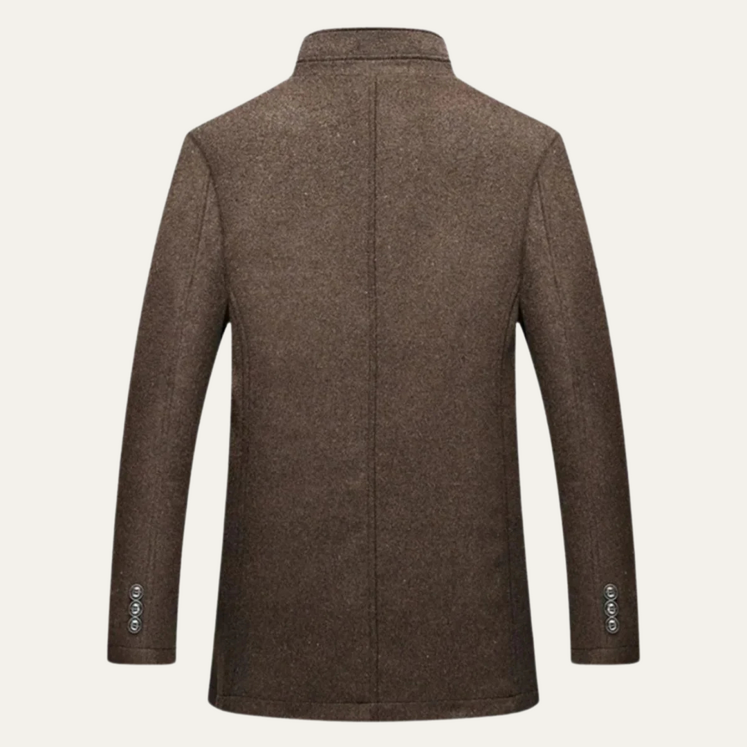 Herren Wollmantel Mit Klassischem Winter Design
