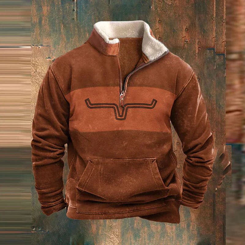 Herren Fleece Pullover Mit Reißverschluss Und Outdoor Design