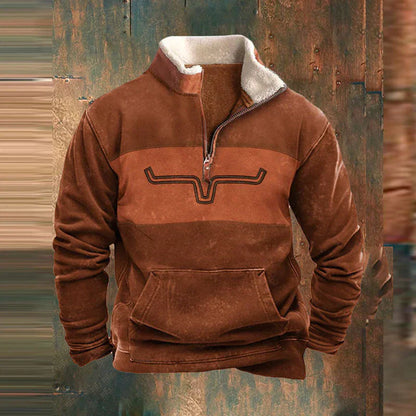 Herren Fleece Pullover Mit Reißverschluss Und Outdoor Design