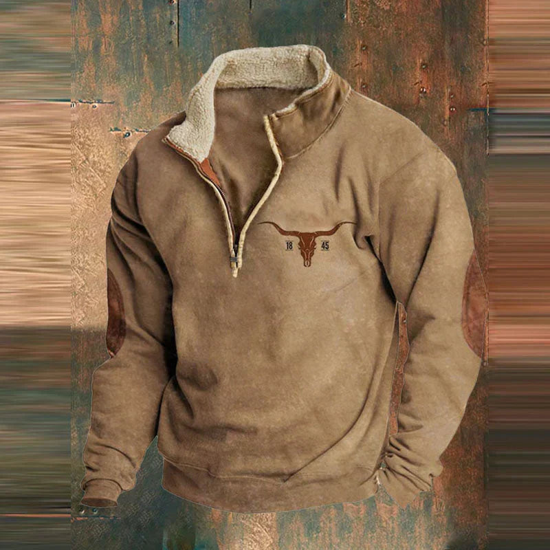 Herren Fleece Pullover Mit Reißverschluss Und Outdoor Design
