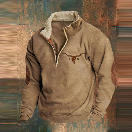 Herren Fleece Pullover Mit Reißverschluss Und Outdoor Design