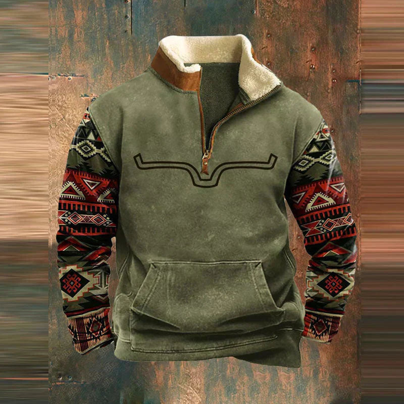 Herren Fleece Pullover Mit Reißverschluss Und Outdoor Design