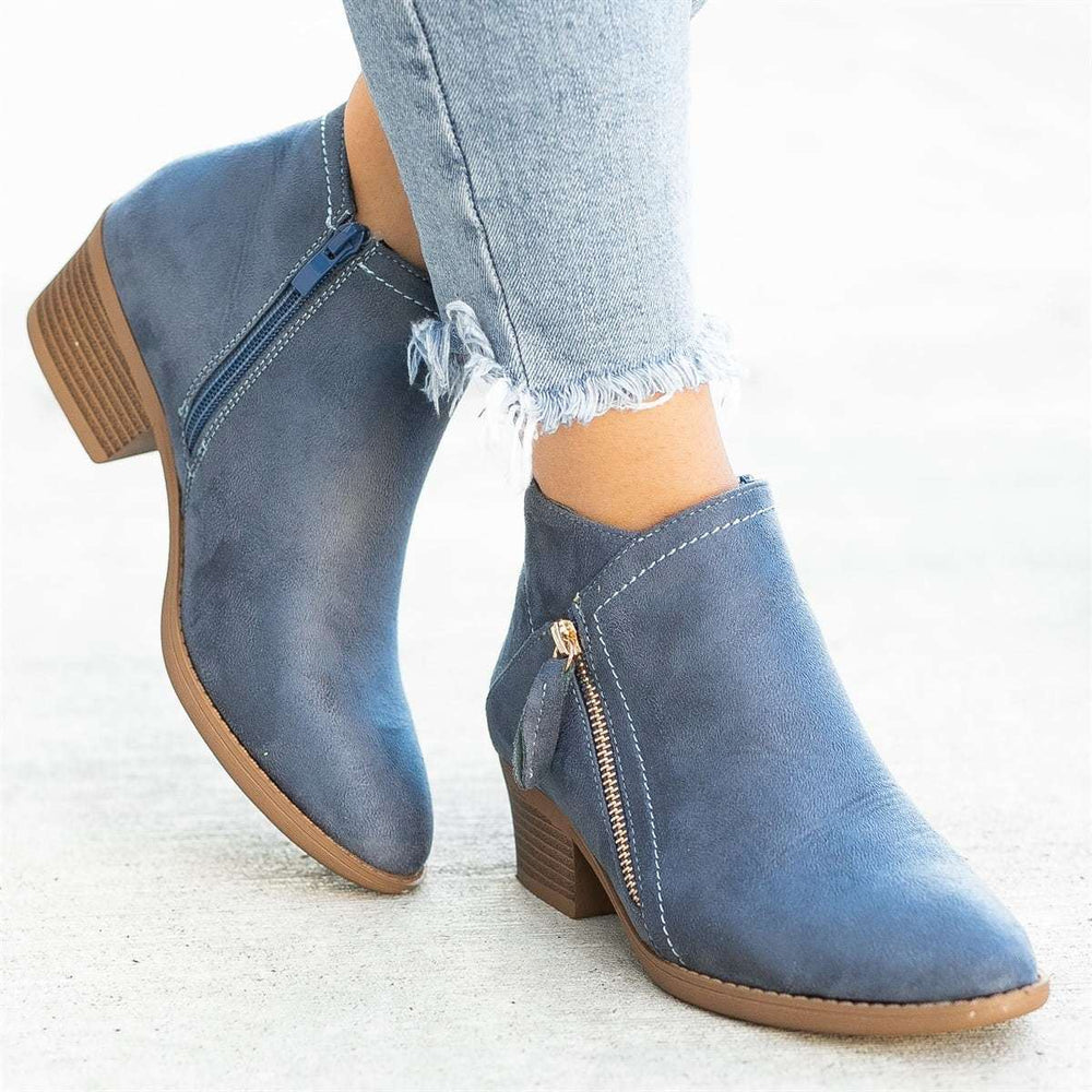 Damen Lederstiefel Mit Klassischem Design