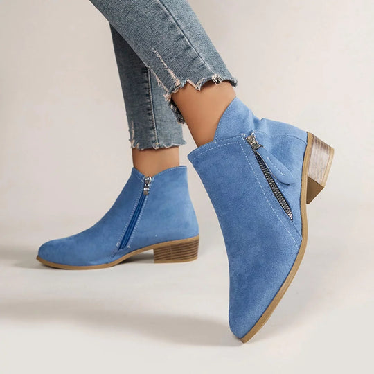 Damen Lederstiefel Mit Klassischem Design