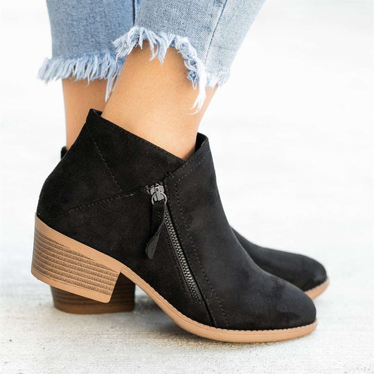 Damen Lederstiefel Mit Klassischem Design