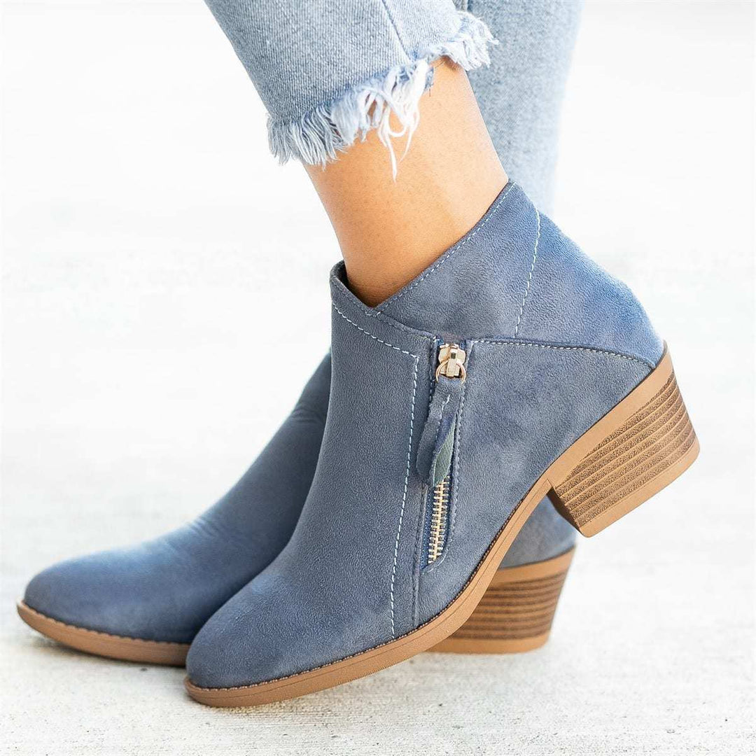 Damen Lederstiefel Mit Klassischem Design