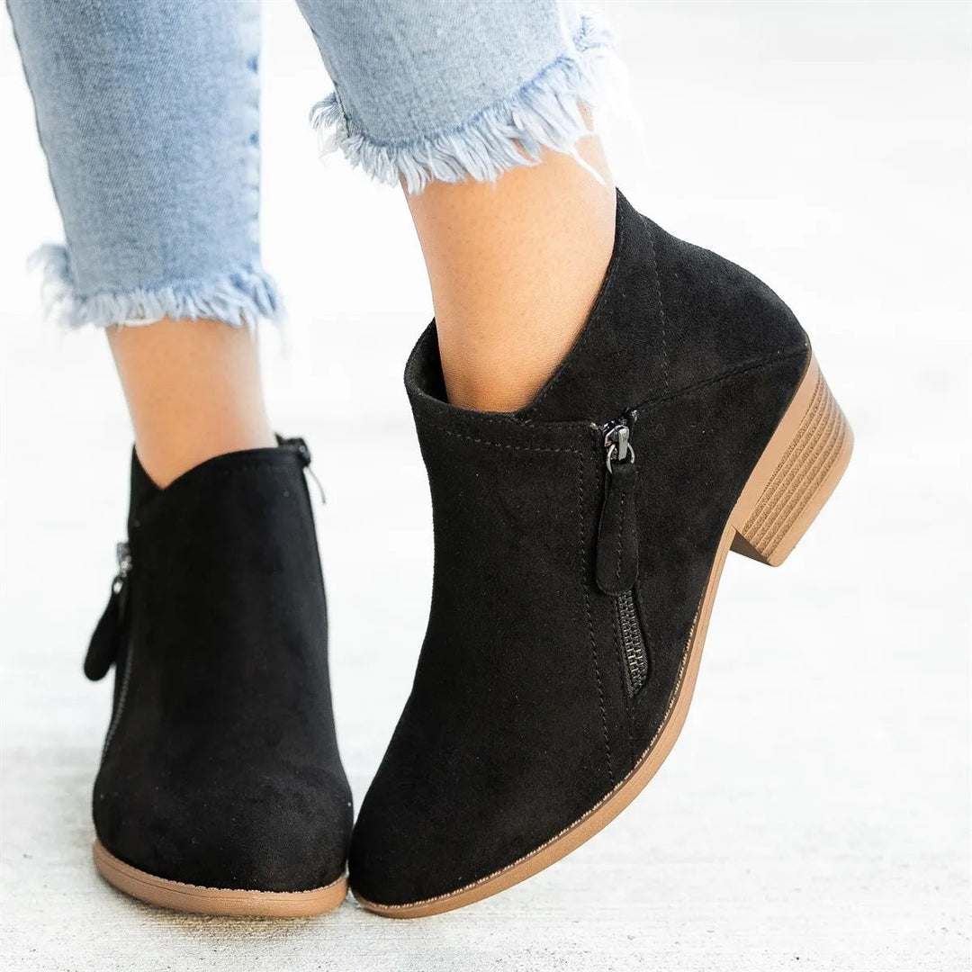 Damen Lederstiefel Mit Klassischem Design