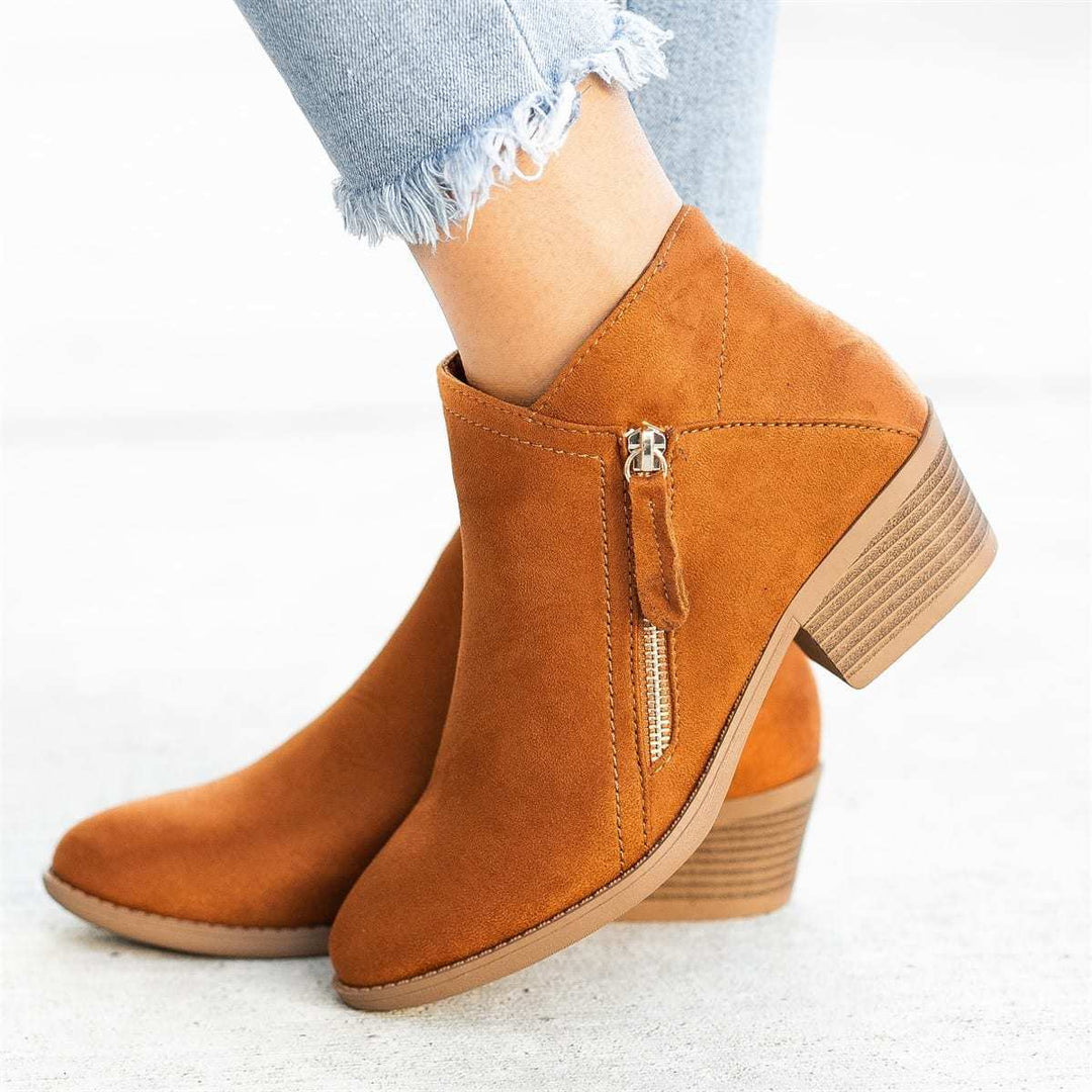 Damen Lederstiefel Mit Klassischem Design