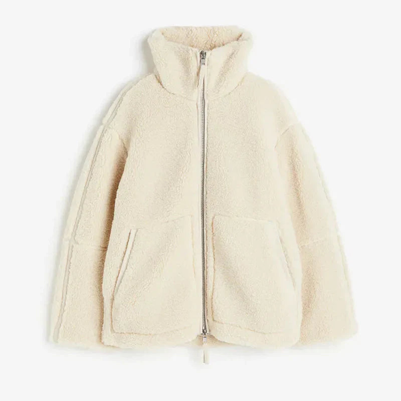Damen Wolljacke Mit Reißverschluss Im Modernen Design