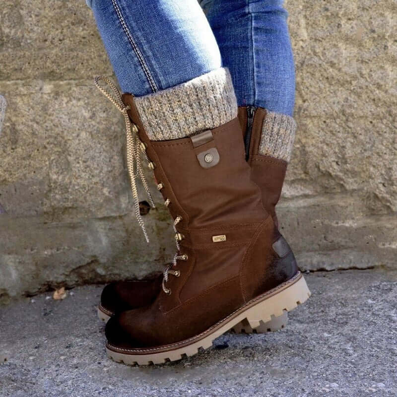 Damen Winterstiefel Mit Rutschfester Sohle Und Wetterfestem Design
