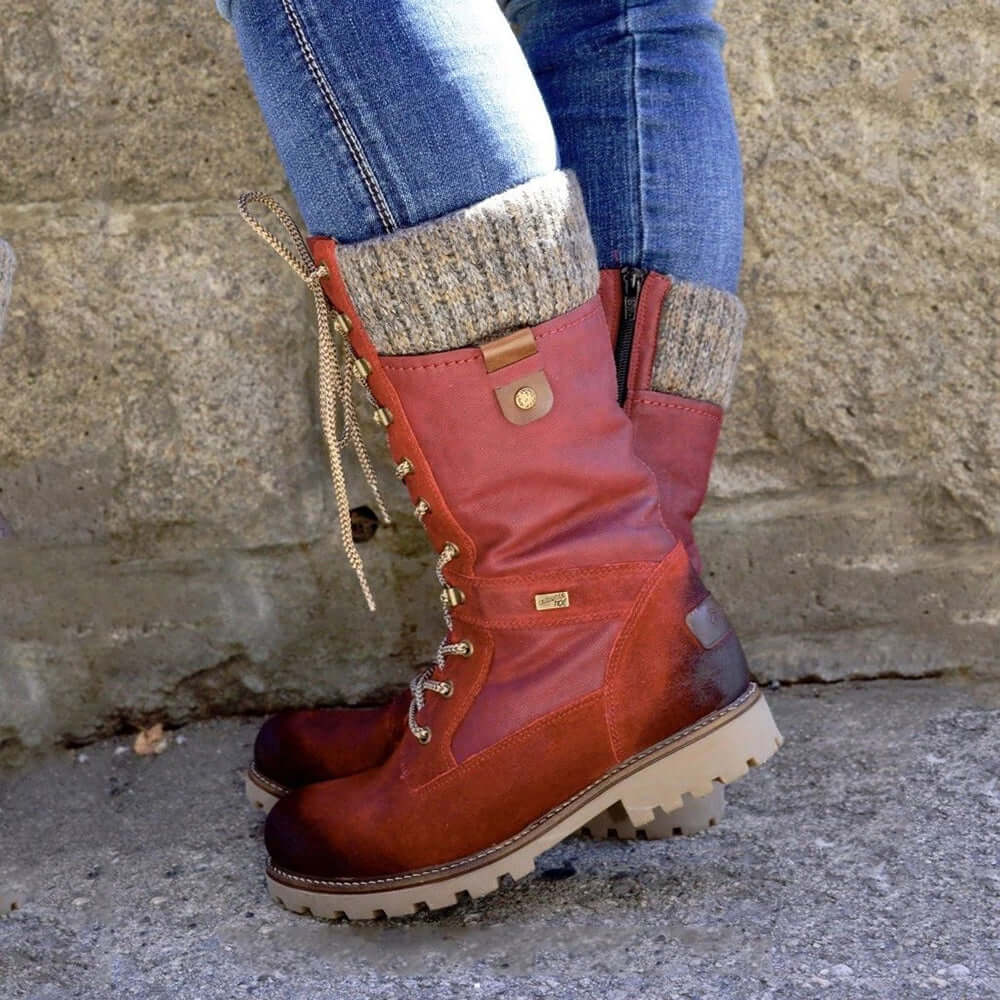 Damen Winterstiefel Mit Rutschfester Sohle Und Wetterfestem Design