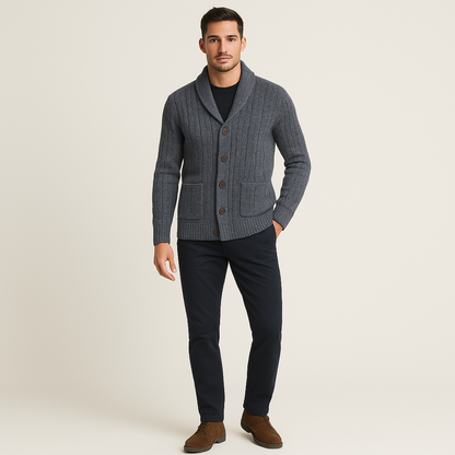 Herren Cardigan Mit Klassischem Design