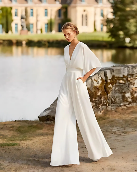 Damen Jumpsuit Mit Weitem Bein Und Eleganter Silhouette