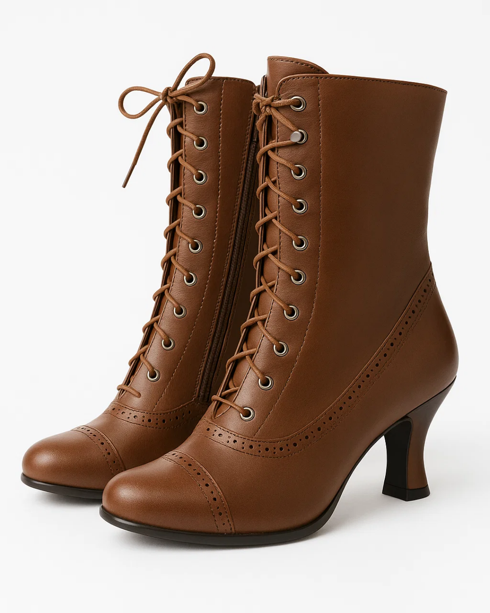 Damen Retro Stiefeletten Zum Schnüren Mit Vintage Design