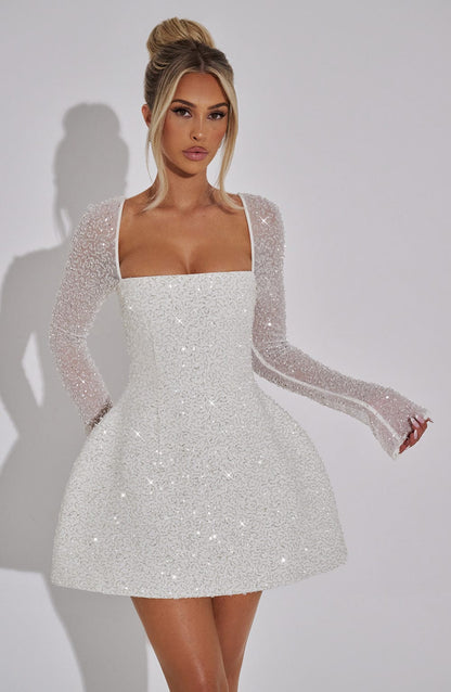 Damen Mini Kleid Mit Schimmerndem Design
