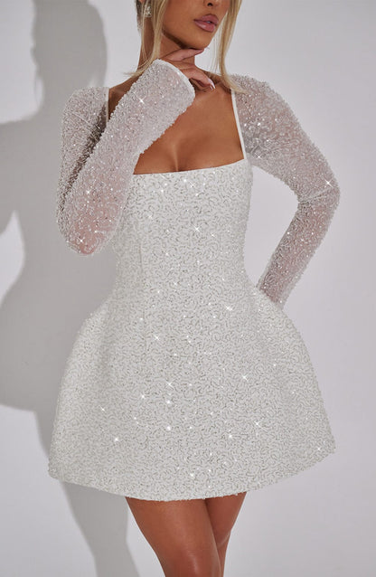 Damen Mini Kleid Mit Schimmerndem Design