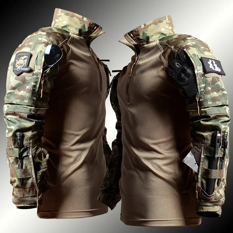Herren Taktik Set Mit Combat Longsleeve Und Cargo Hose
