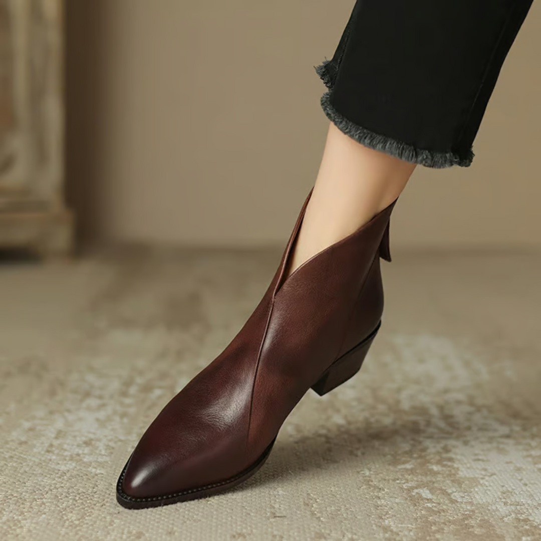 Damen Stiefeletten Mit Blockabsatz Und Klassischem Design