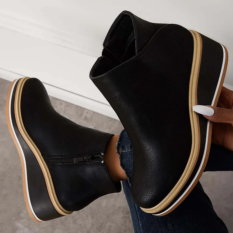 Damen Stiefel Mit Seitlichem Reißverschluss Und Klassischem Design