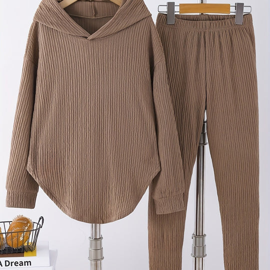 Zweiteiliges Set mit Kapuzenoberteil und Leggings für Damen