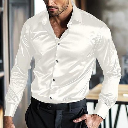 Herren Satinhemd mit Glanzfinish